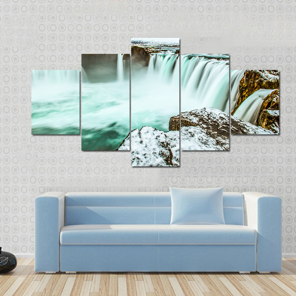Godafoss Waterfall In Iceland Canvas Wall Art