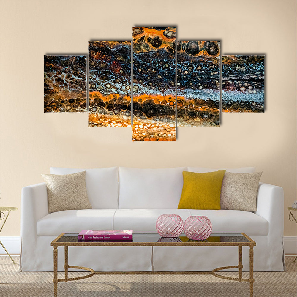 Liquid Painting With Cells Canvas Wall Art