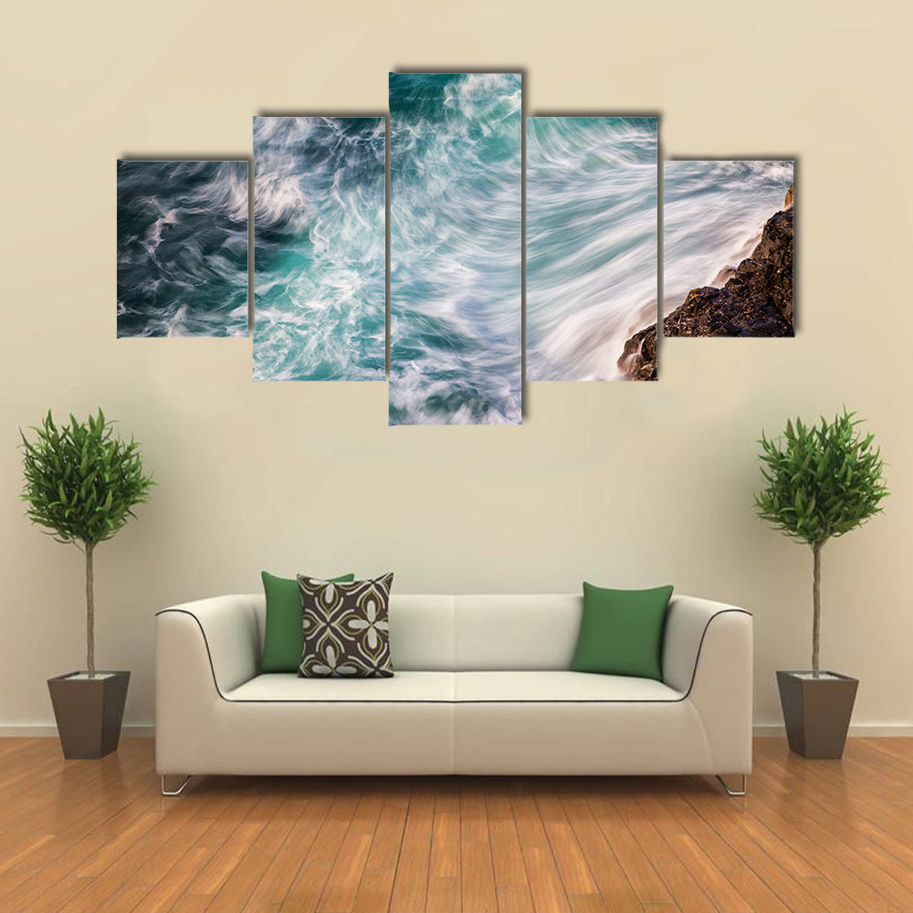 Ocean Waves Abstract Canvas Wall Art