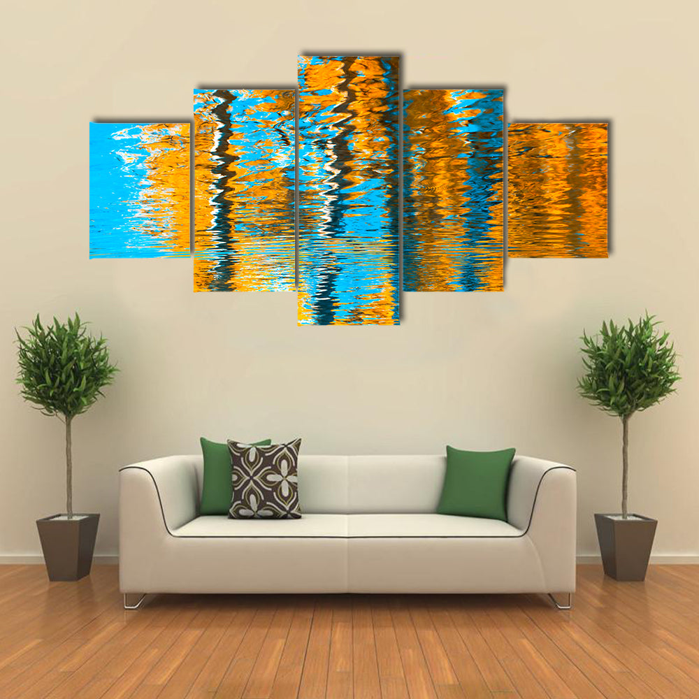Autumn Reflections In Water Canvas Wall Art