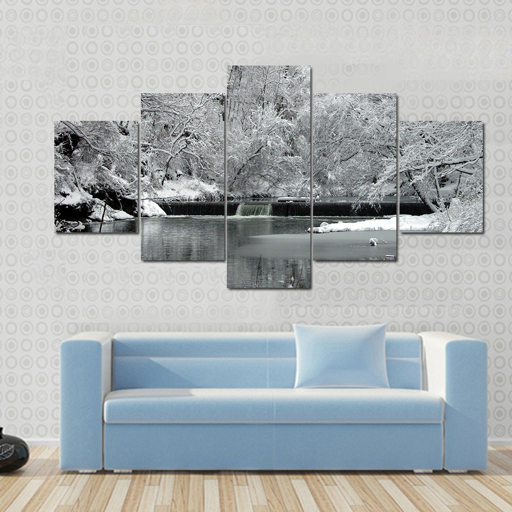 Snow Covered Fairmount Park In Philadelphia Canvas Wall Art