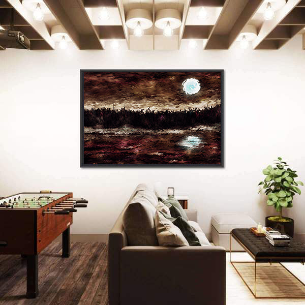 Moonlit Lake Canvas Wall Art