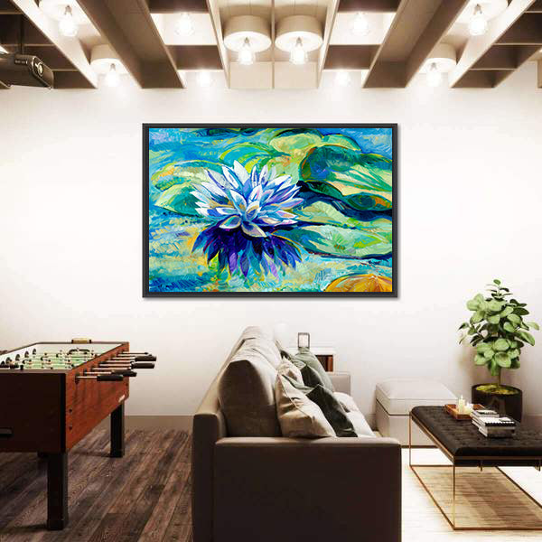 Water Lily Pond Painting Canvas Wall Art