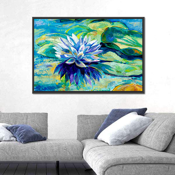 Water Lily Pond Painting Canvas Wall Art