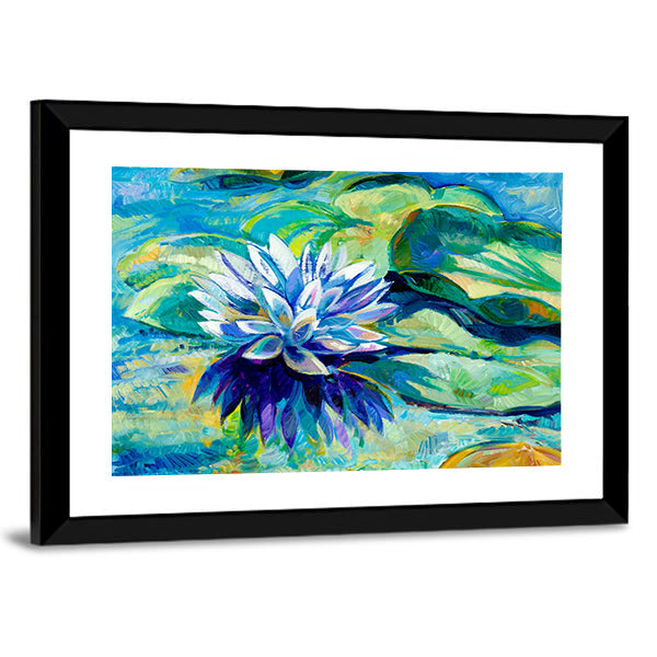Water Lily Pond Painting Canvas Wall Art