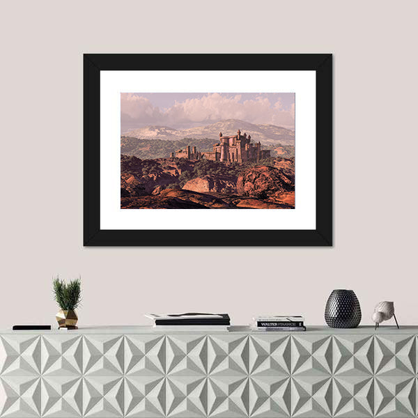 Medieval Castle Fortress Canvas Wall Art