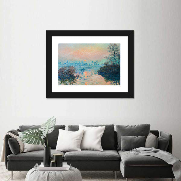 Claude Monet Sunrise Over River Canvas Wall Art