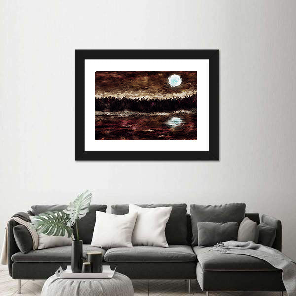 Moonlit Lake Canvas Wall Art