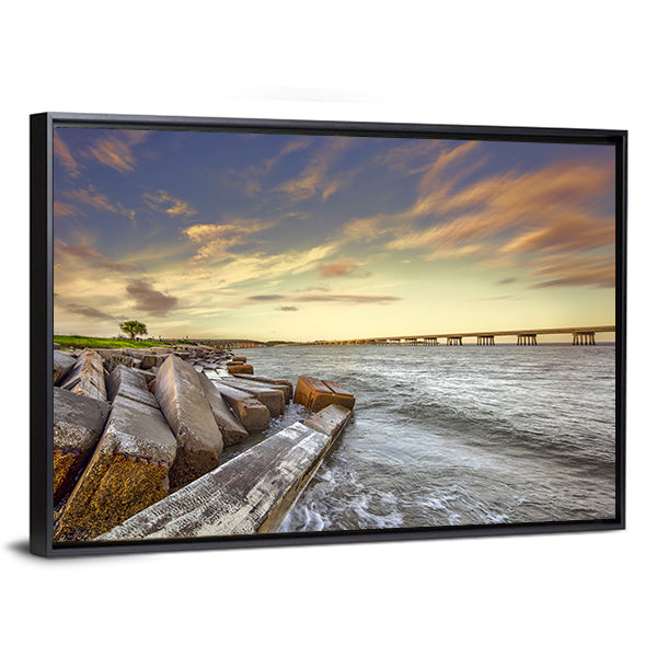 Two Bridges Between Amelia Island and Big Talbot Island Canvas Wall Art