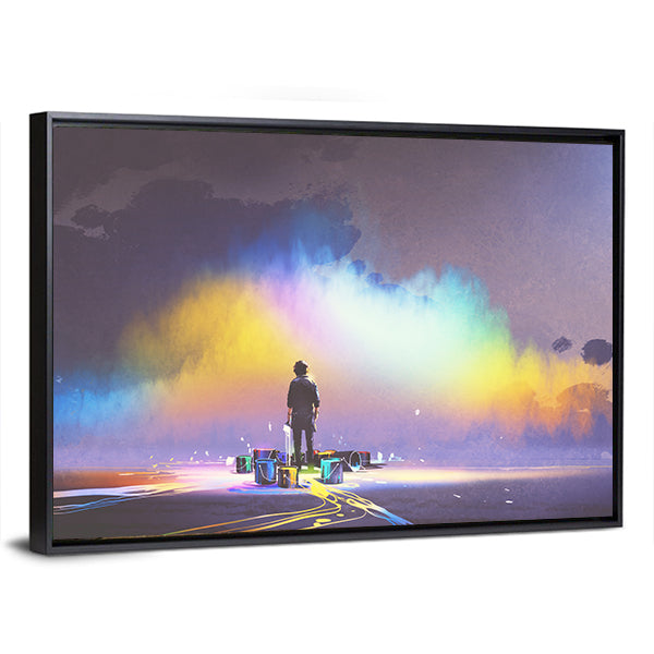 Creative Mind Silhouette with Color Explosion Canvas Wall Art