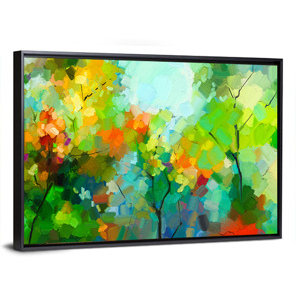 Spring Forest Abstract Canvas Wall Art