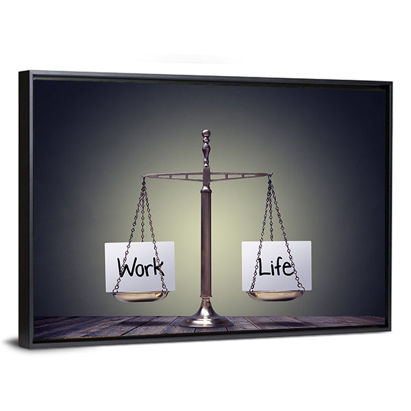 Work and Life Balance Scale Canvas Wall Art