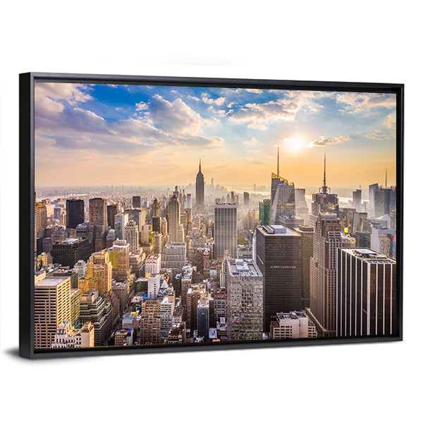 Manhattan Skyline with Empire State Building Canvas Wall Art