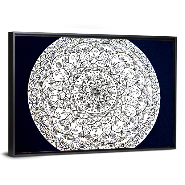 Ornamental Flower Mandala Canvas Wall Art