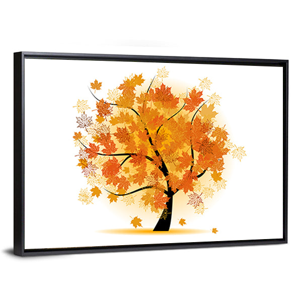 Maple Tree In Autumn Canvas Wall Art