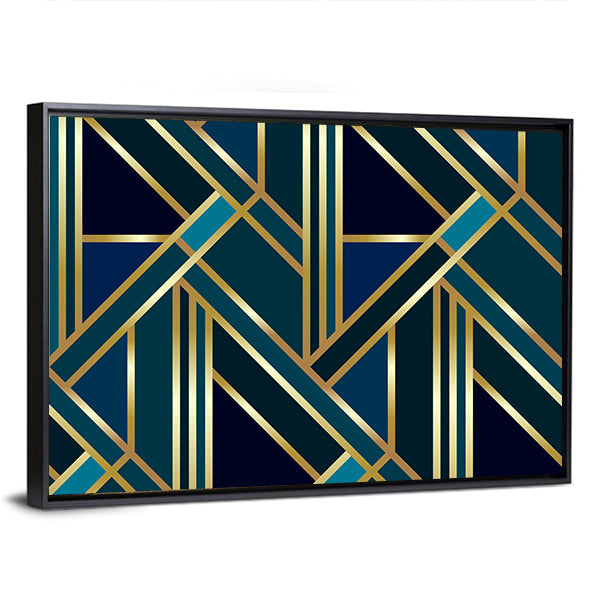 Golden Geometric Pattern Canvas Wall Art