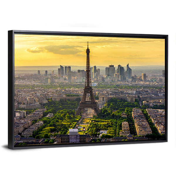 Eiffel Tower at Sunset, Paris Skyline Canvas Wall Art