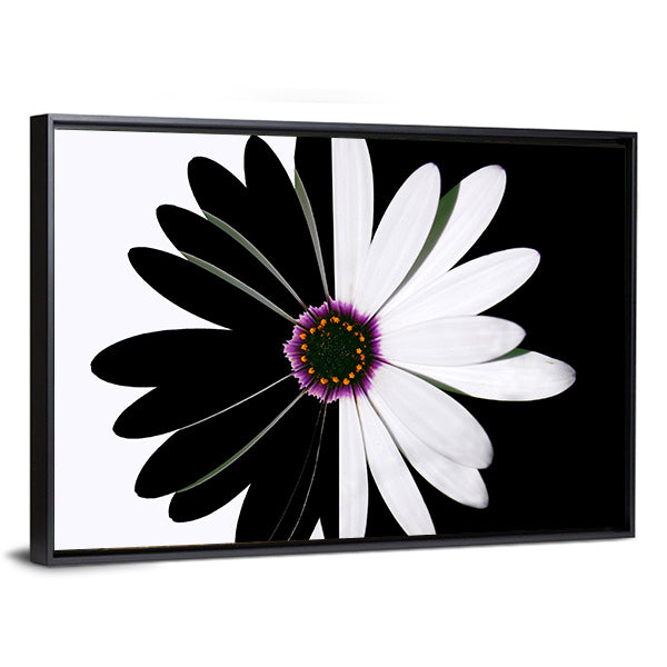Black And White Flower Canvas Wall Art