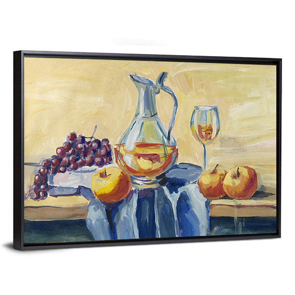 Classical Still Life with Pitcher and Fruit Canvas Wall Art
