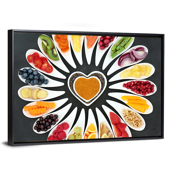 Healthy Heart Food Canvas Wall Art