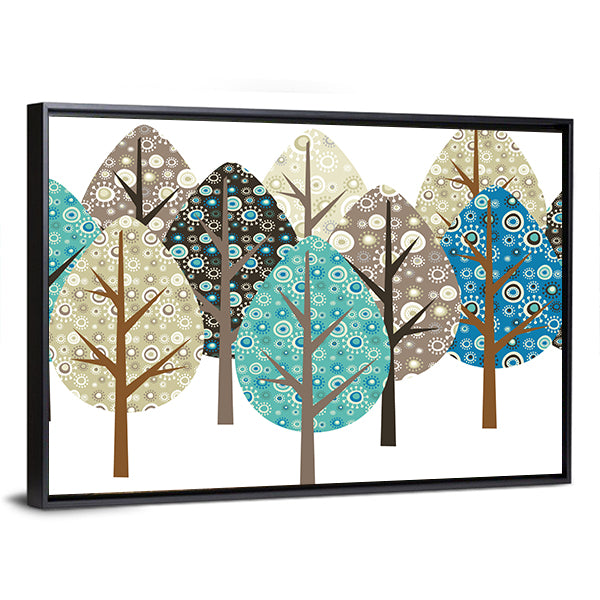 Autumn Patterned Trees Canvas Wall Art