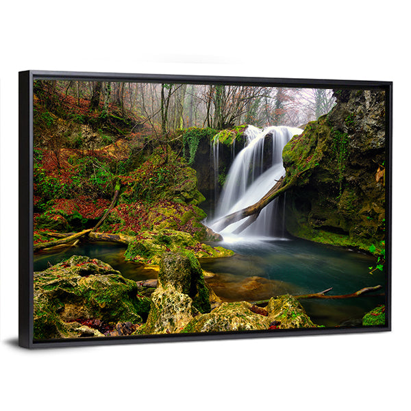Waterfall In The Forest Canvas Wall Art