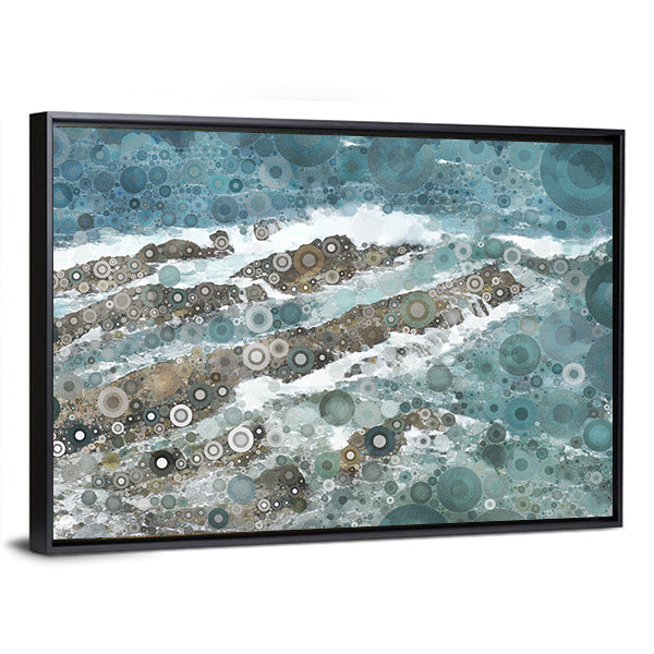 Mosaic Ocean Wave Texture Canvas Wall Art