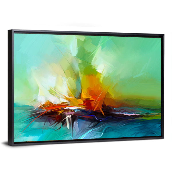 Stormy River Abstract Canvas Wall Art