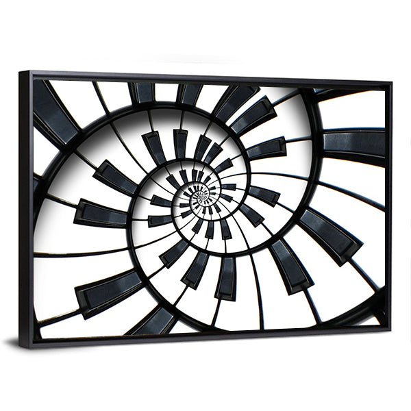 Spiral Piano Keyboard Canvas Wall Art