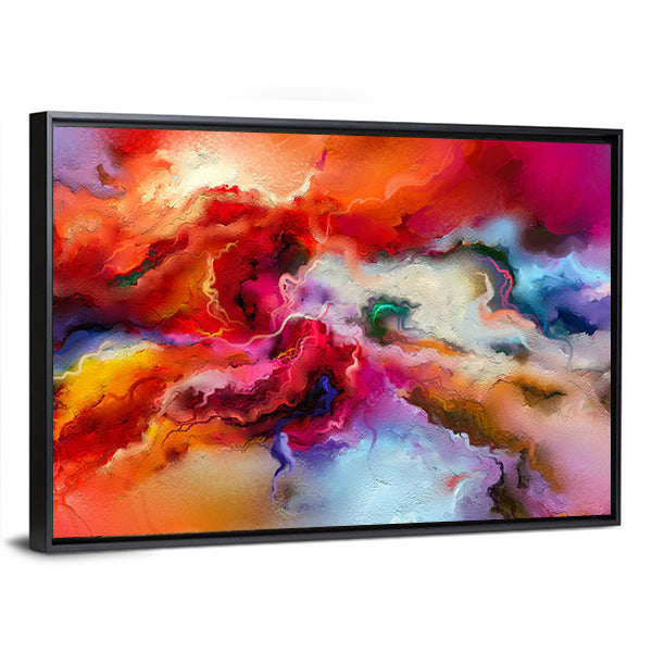 Colorful Hand Drawn Brush Stroke Abstract Canvas Wall Art