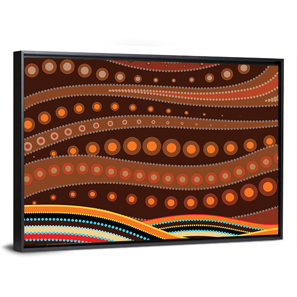 Indigenous-inspired Dot Landscape Canvas Wall Art