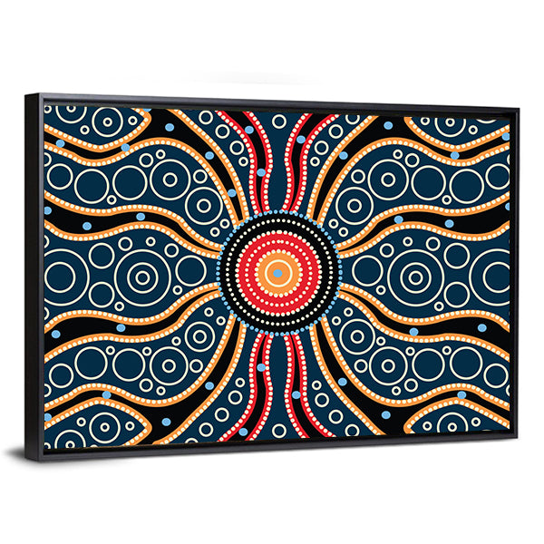 Blue Mandala Connection Canvas Wall Art