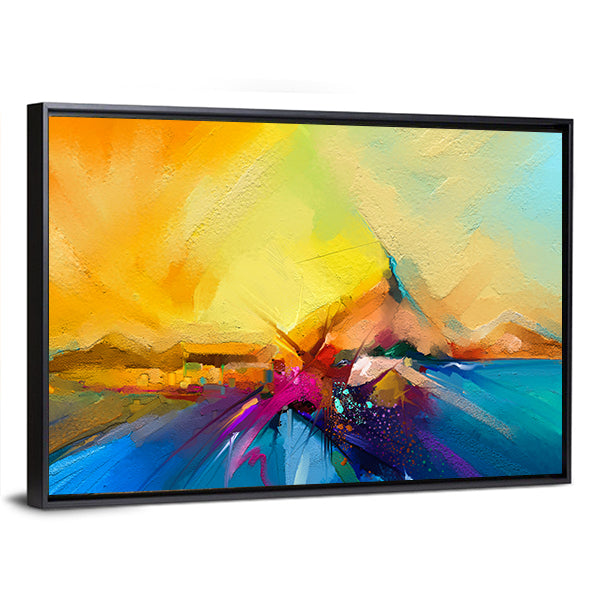 Sail on Sea Abstract Landscape Canvas Wall Art