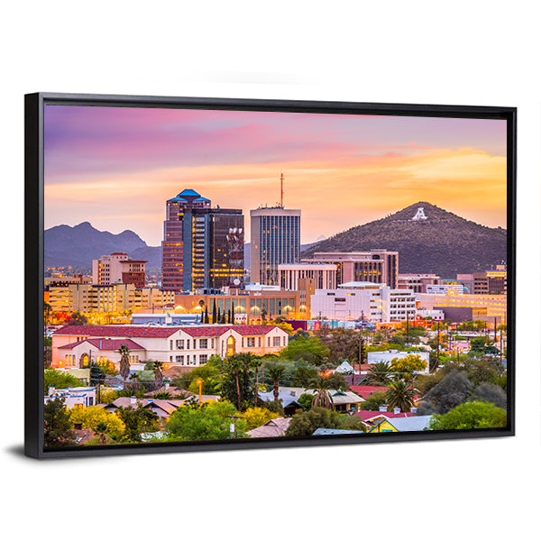Tucson Skyline In Arizona Canvas Wall Art