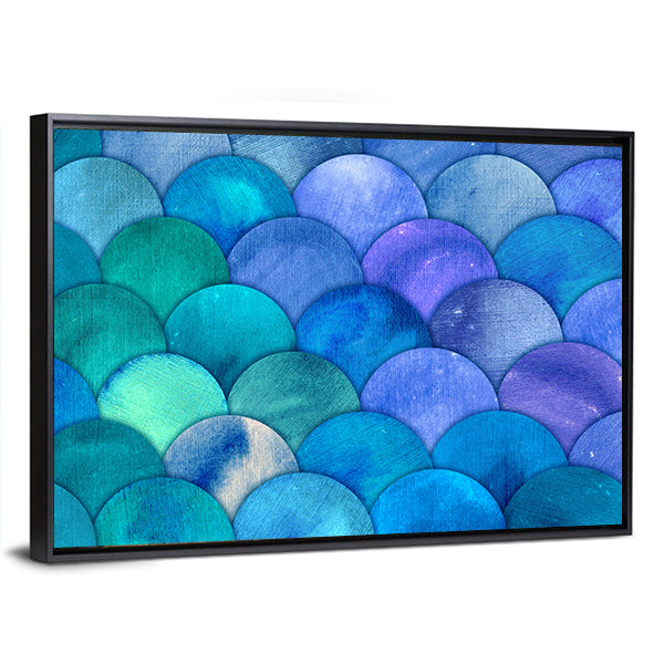 Mermaid Scales Watercolor Canvas Wall Art