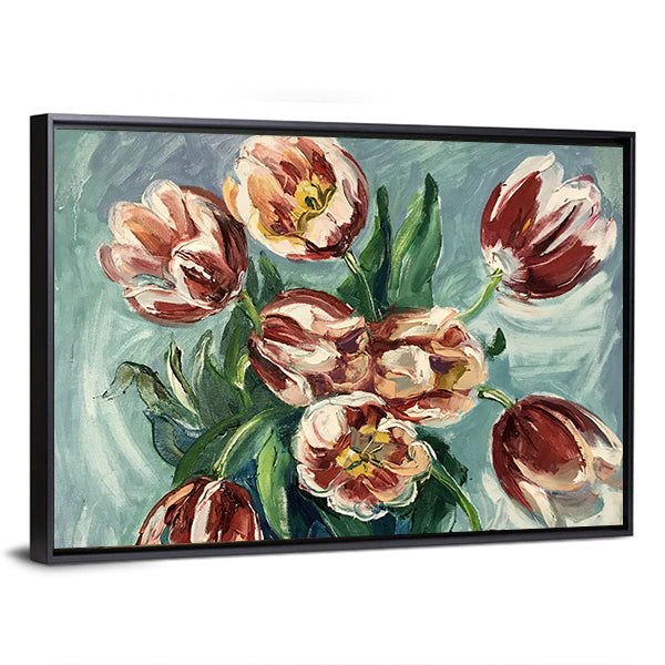 Variegated Tulips Still Life Canvas Wall Art