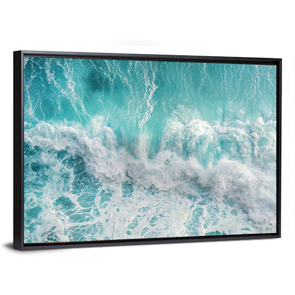 Aerial View Of The Ocean Wave Canvas Wall Art