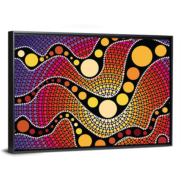 Colorful Dot Connection Canvas Wall Art