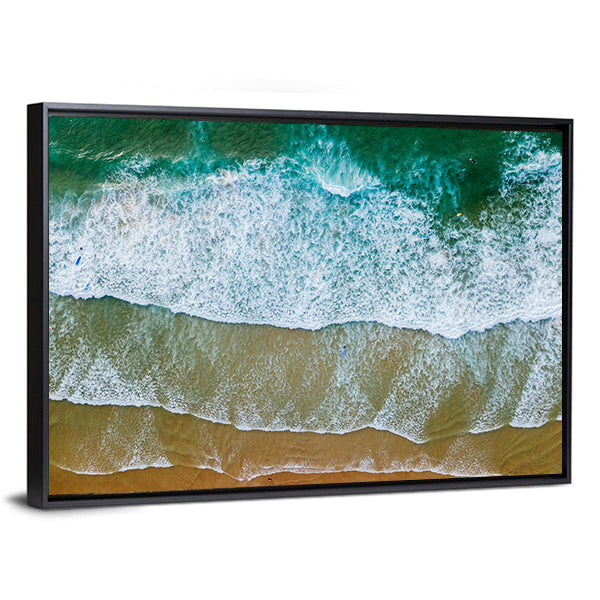 Sandy Beach Shore In Portugal Canvas Wall Art