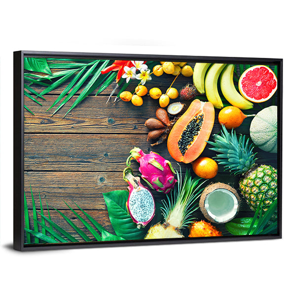 Tropical Fruit Assortment Canvas Wall Art