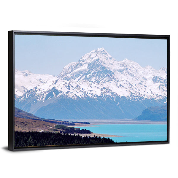 Mount Cook And Lake Pukaki In New Zealand Canvas Wall Art