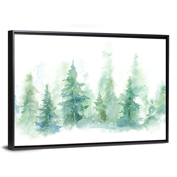 Foggy Winter Forest Canvas Wall Art