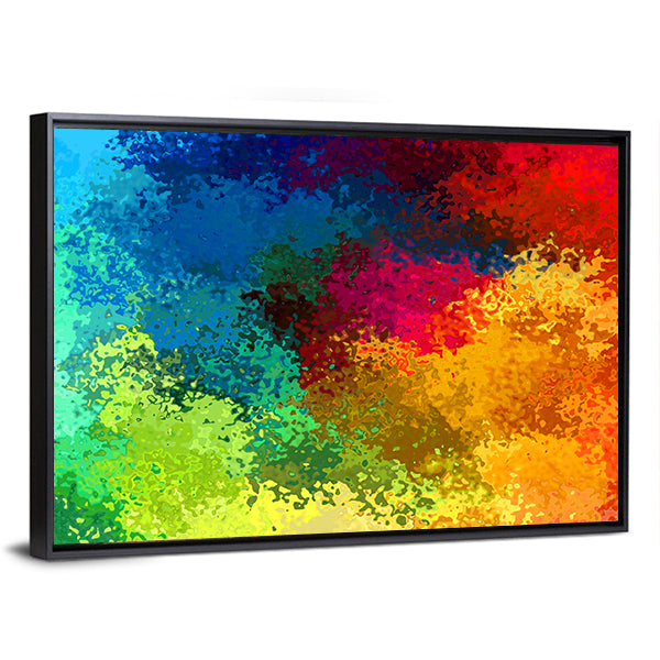 Colorful Rainbow Spectrum Abstract Canvas Wall Art in multicolor, framed canvas, product view on a white background