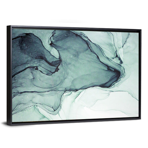 Teal Alcohol Ink Abstract Canvas Wall Art
