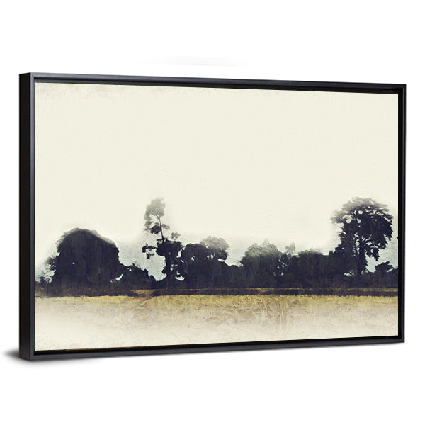 Tree And Field Abstract Canvas Wall Art