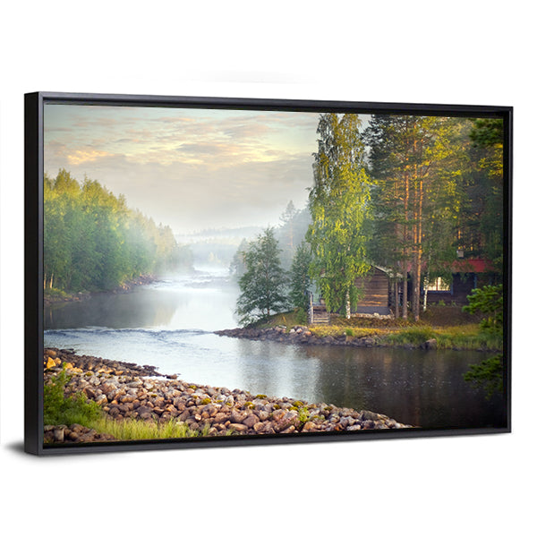 Mystic River In The Morning Canvas Wall Art