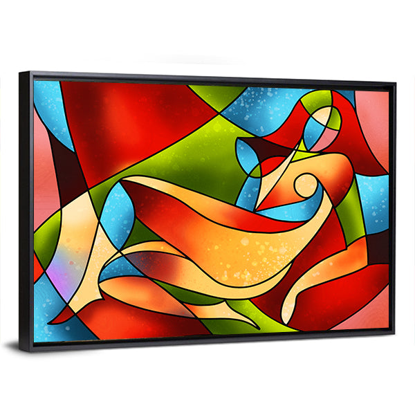 Woman Stained Glass Artwork Canvas Wall Art