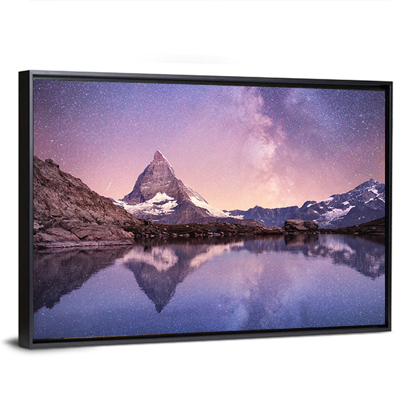 Milky Way Above Matterhorn Canvas Wall Art