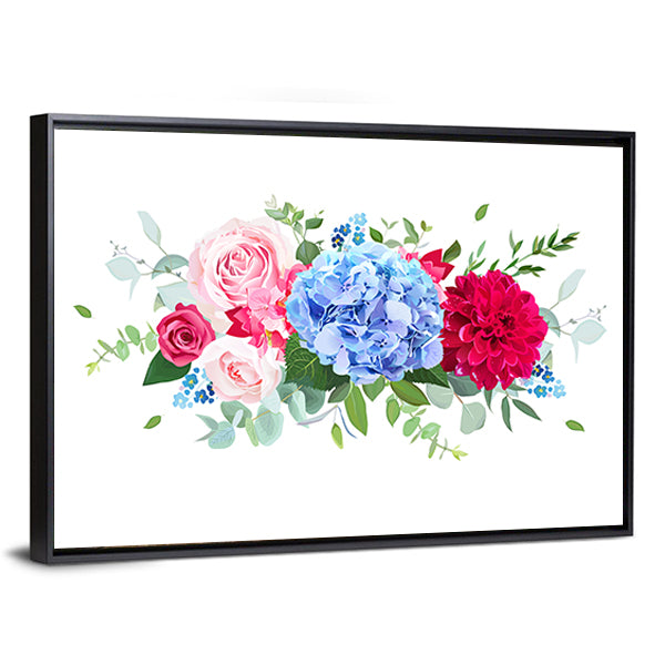 Summer Wedding Floral Bouquet Canvas Wall Art