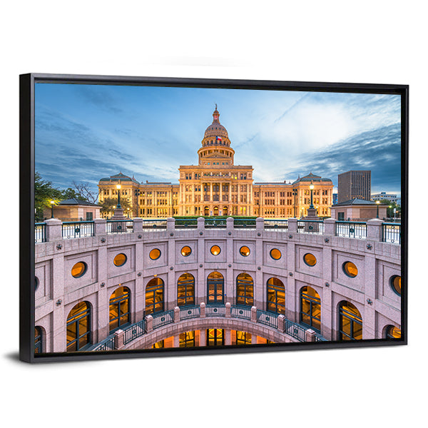 Austin State Capitol at Blue Hour Canvas Wall Art